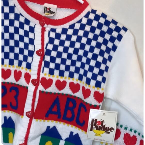 Vintage Hot cardigan - Pinkie ABC 123 Knit – Youth XS – NWT - Picture 3 of 6